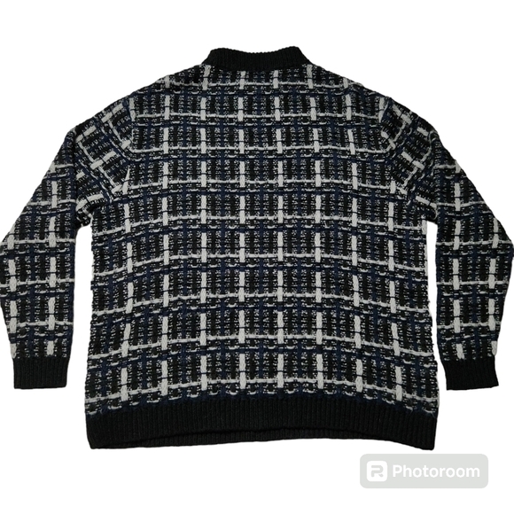 ASOS Design Mens Knitted Check Sweater sz M - Picture 4 of 7